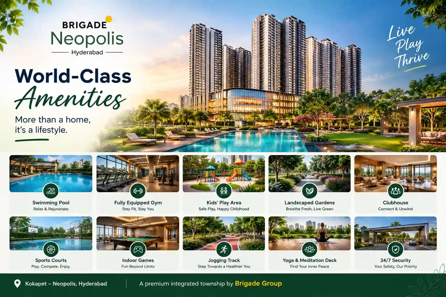 Brigade Neopolis Hyderabad Premium Amenities Overview