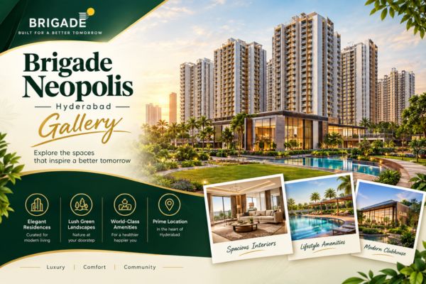 Brigade Neopolis gallery showing project towers and amenities