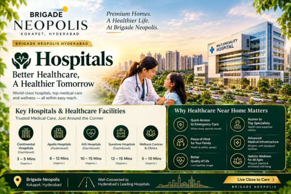 Hospitals near Brigade Neopolis in Kokapet