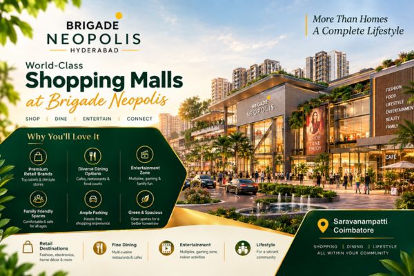 Shopping malls near Brigade Neopolis in Kokapet