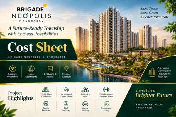 Brigade Neopolis cost sheet and price breakup